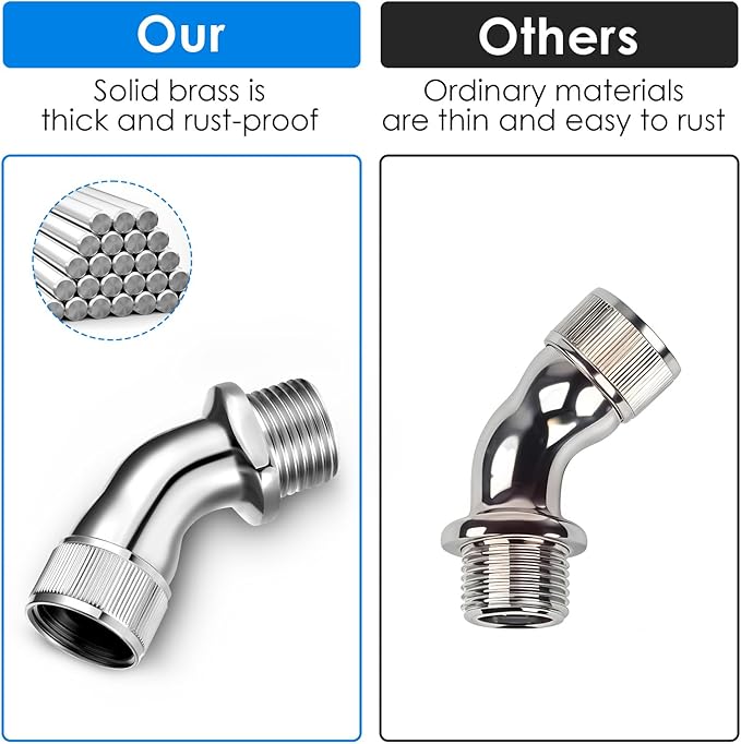 Shower Elbow Adapter for Shower Head, All Metal Handheld Showers Head Elbow - Image 4