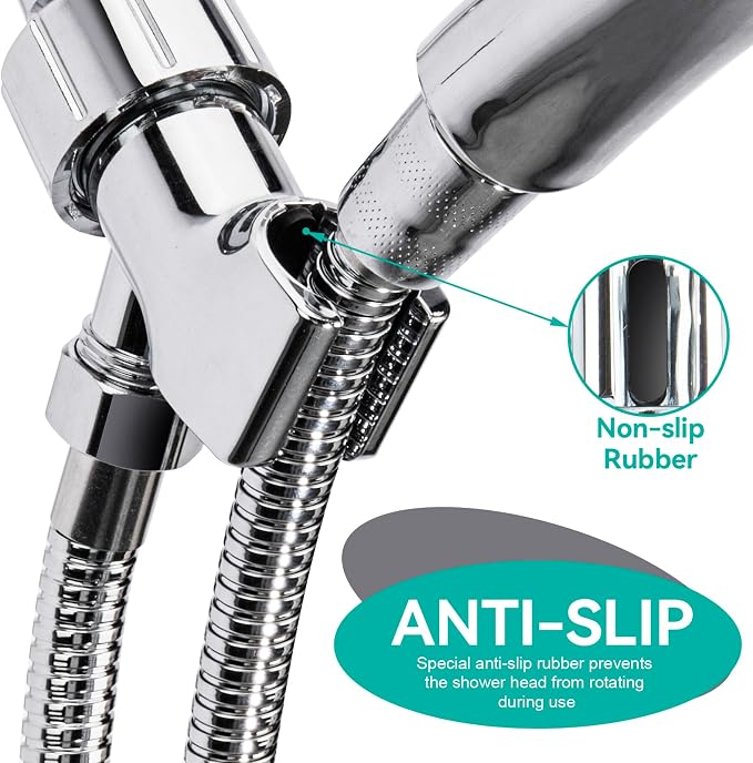 Adjustable Handheld Shower Head Holder- Brass Ball, Premium ABS Bracket- 360 - Image 6