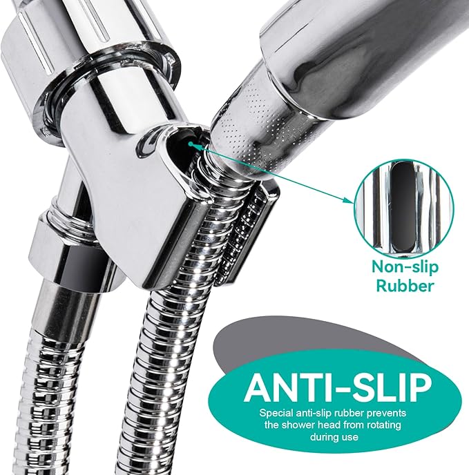 Adjustable Handheld Shower Head Holder and Hose- Premium ABS Bracket- 360 - Image 6