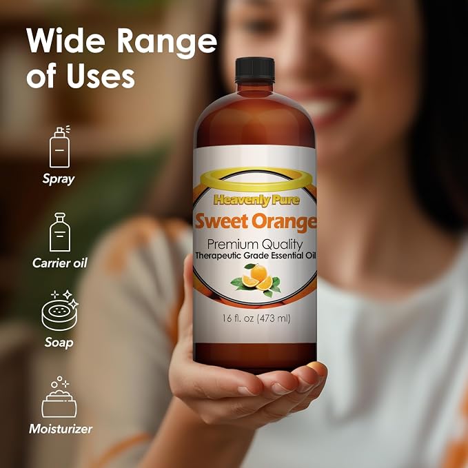 Sweet Orange Essential Oil 16 Fl Oz Large Bottle - Image 3