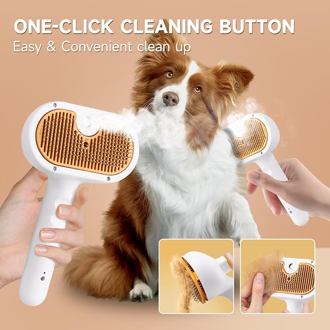 Pet Steam Brush for Dog & Cat – 3-in-1 Spray Hair Removal Comb for Shedding & - Image 5