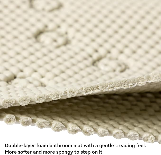 Double Layer Foam Non Slip Bathtub Mat 37x17in, More Comfortable and Thicker - Image 2