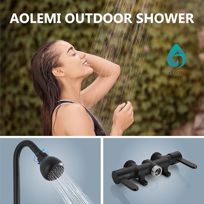 Aolemi Outdoor Shower Fixtures Kit Faucet System 3 Inch Center - Image 2