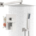 Shower Faucet Set with Shower Head, Wall Mount 10 Inch Square Rainfall Shower by IUERASD
