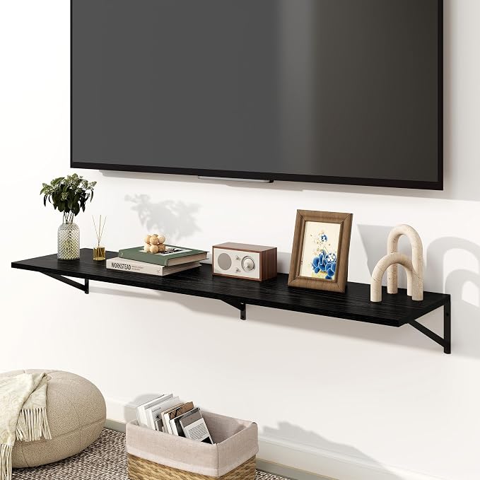 Fun Memories Floating Shelves for Wall, 12 Inch Deep Floating Shelves Set of 2 - Image 2