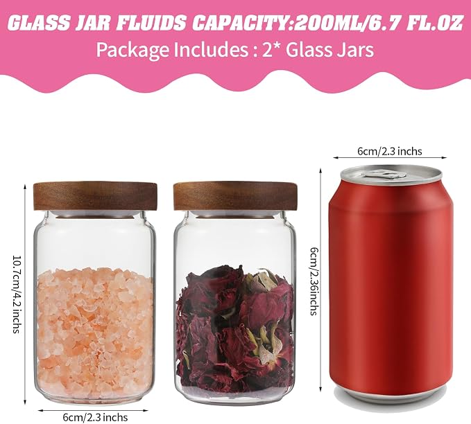 Small Glass Jar with Lids Mini Glass Bottle Glass Storage Canister Borosilicate - Image 2