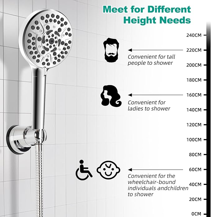 Hibbent Vacuum Suction Cup Shower Head Holder, Removable Shower Wand Bracket - Image 4