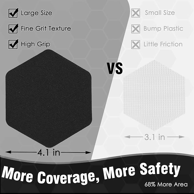 S&X 24 Pcs Shower Non Slip Stickers, Modern Black Bathtub Non Slip Stickers - Image 3