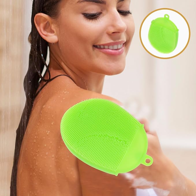 Silicone Body Brush Shower Scrub Glove Spa Massage Bath Mitt Exfoliating Dead - Image 3