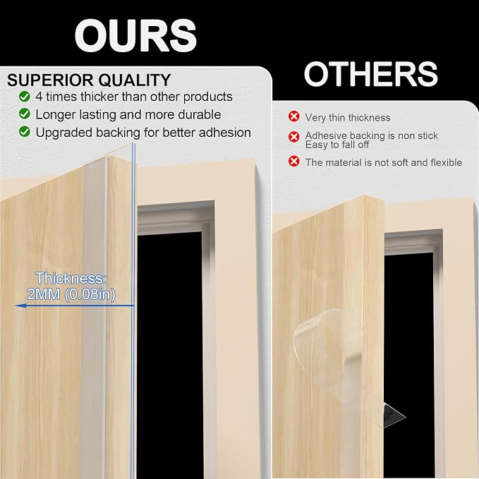 Heavy-Duty 3Inch x 20FT Door Weather Stripping, Extra Thick 2mm Door Draft - Image 3