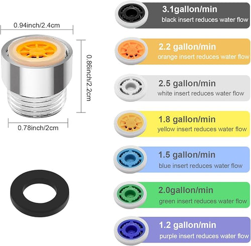 14 Pcs Shower Flow Reducer Limiter Set Water Flow Saver Adapter Flow Restrictor - Image 2