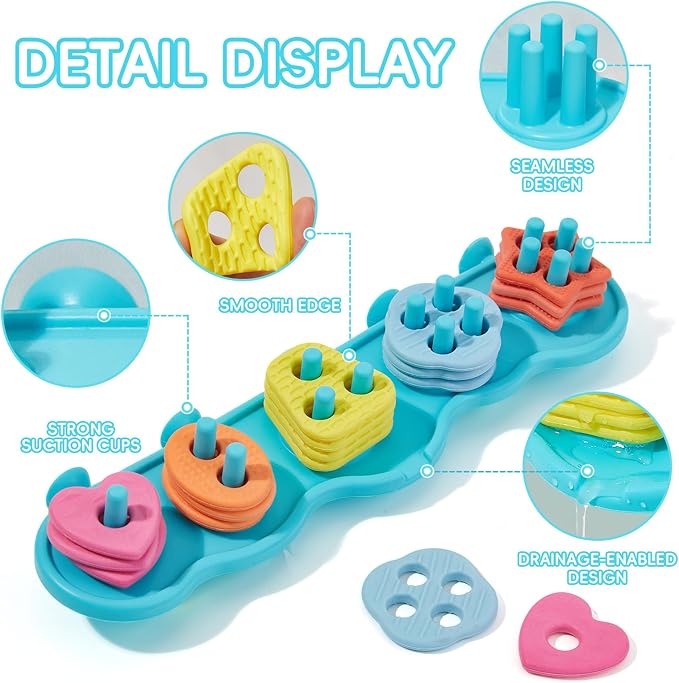 Toddler Bath Toys for Kids, Mold Free Bath Toys Silicone Color and Shape - Image 4