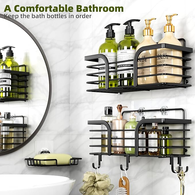 Shower Caddy, Adhesive Shower Organizer - Image 3