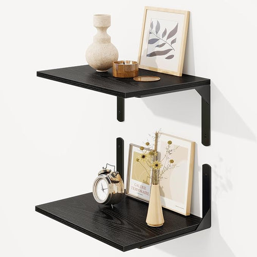 16" W x 12" D Black Floating Shelves by FunMemories