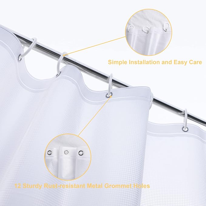 NTBAY EVA Semi-Transparent Clear Shower Curtain - Image 4