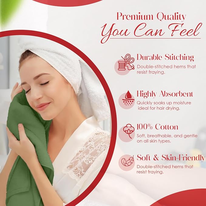 RIVERSIDE 6 Pack Premium Hand Towels Set, 16x28 inches, 100% Ring Spun Cotton - Image 4