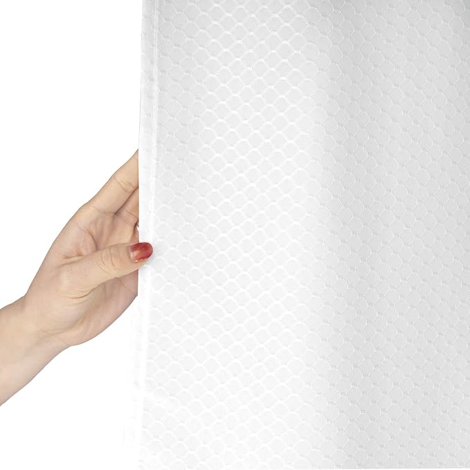 AooHome White Waffle Weave Shower Curtain, 75 Inch Long Heavy Duty Fabric Bath - Image 4