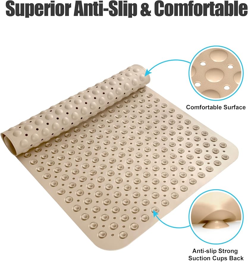 Extra Large Shower Mat, Yonala 47.2 x 31.5 Inch Non Slip Shower Mats - Image 3