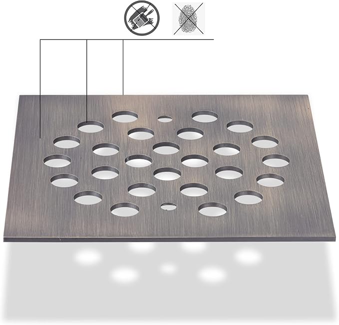 Square 4-1/4 Inch Screw-in Shower Drain Cover Replacement Square Floor Drainer - Image 4