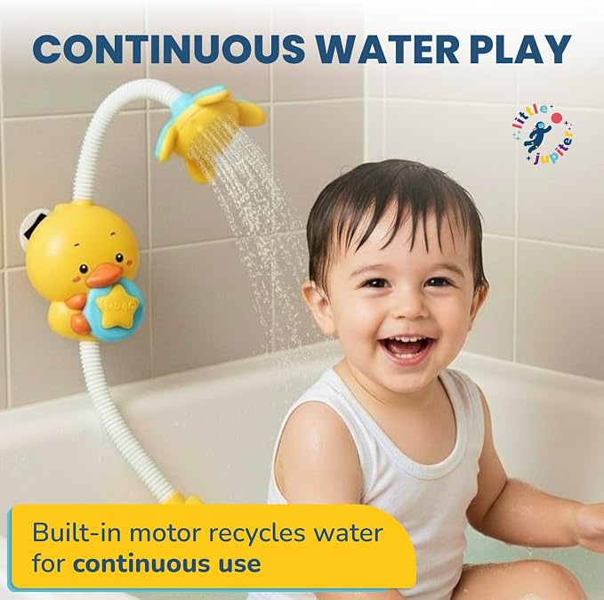 Yellow Duck Water Spray Suction Cup Toddler Bath Toy - Image 3