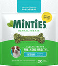 Minties Dental Chews for Dogs, Vet-Recommended Mint-Flavored Treats for Medium by Minties