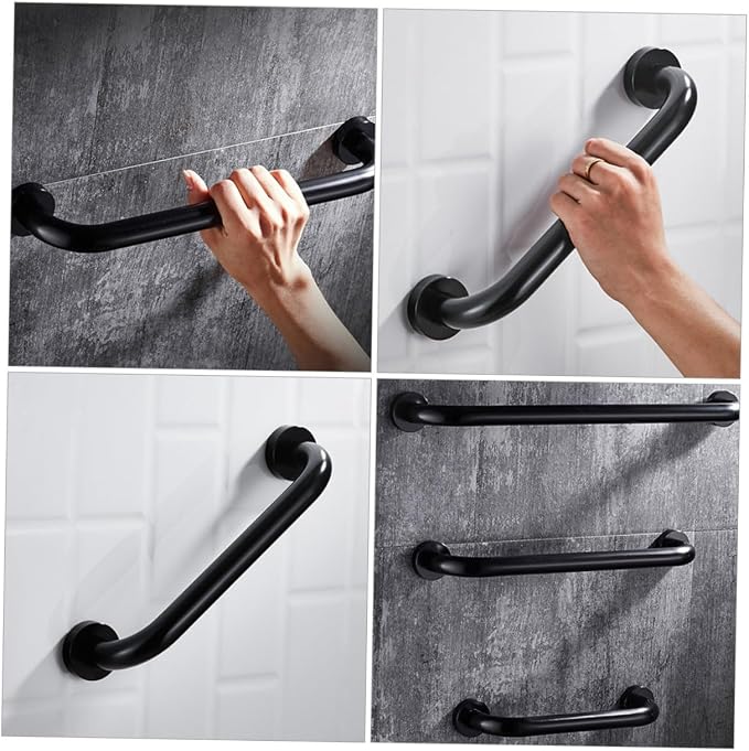 2pcs Wall-Mounted Anti-Slip Bathtub Grab Bars Space Aluminum Safety Handrails - Image 4