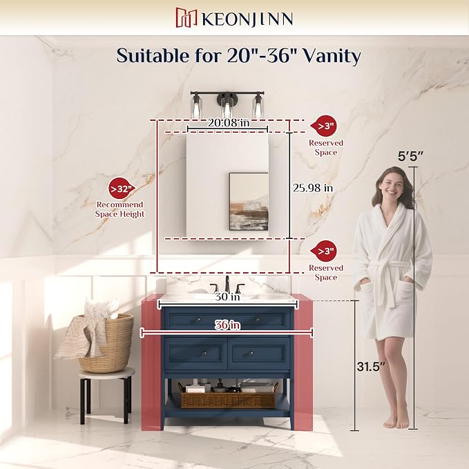 Keonjinn 20 x 26 Inch Medicine Cabinet - Image 6