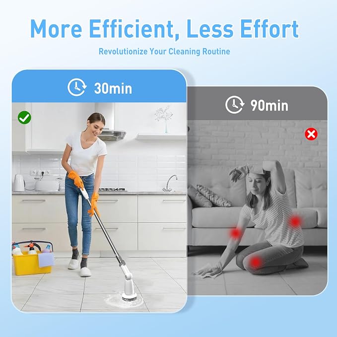 Marchpower Electric Spin Scrubber, Power Shower Scrubber Cordless Cleaning - Image 8