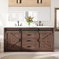 60" Farmhouse Bathroom Double Vanity Sliding Barn Door by LUXOAKAddMoreStyletoHome