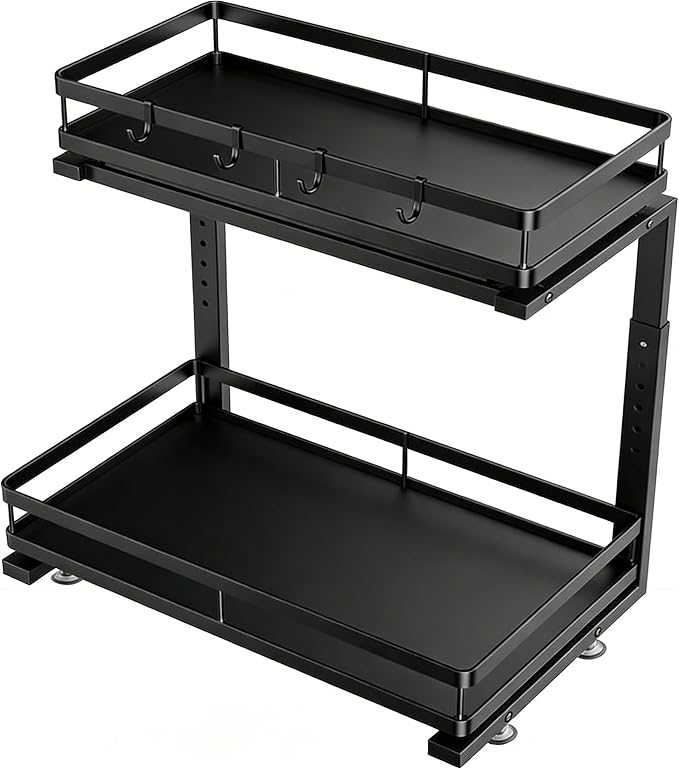 Under Sink Organizer, JCYLQ Dual-Rail Ball-Bearing, Under Kitchen Sink Organizer - Image 3