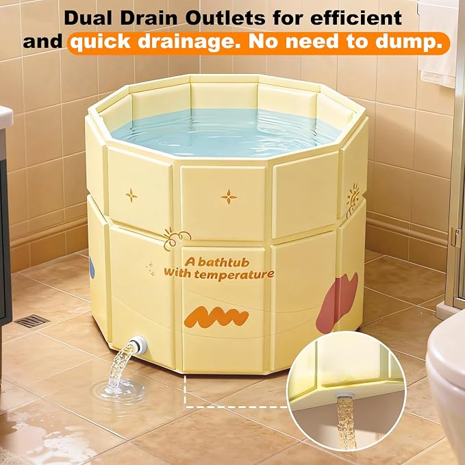 Portable Bathtub for Adult 29.5"x31.5" Collapsible Cold Plunge Bathtub Foldable - Image 6