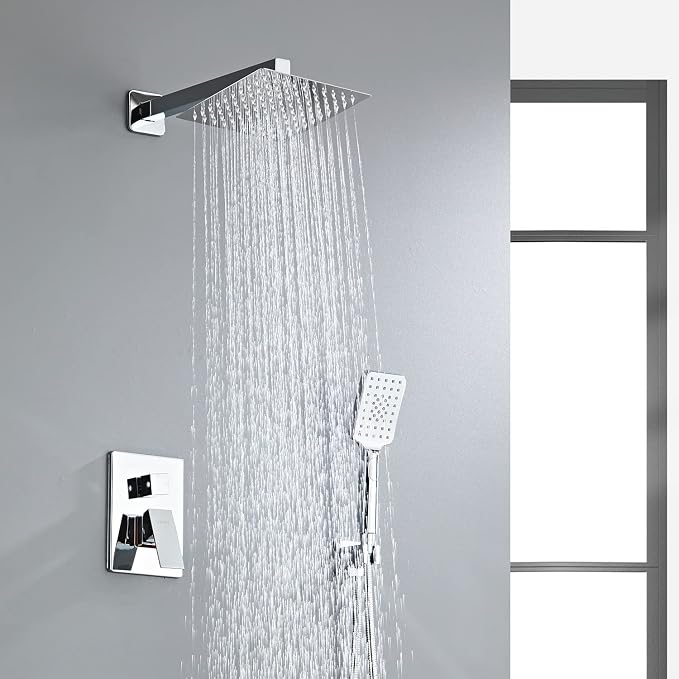 Bathroom Shower System 8 Inch Rain Shower Head and Handheld Wall Mounted - Image 6