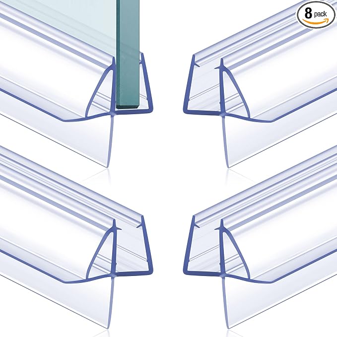 Frienda 8 Pcs Shower Door Bottom Seal 1/2" x 36'' Clear PVC Glass Door Sweep by Frienda