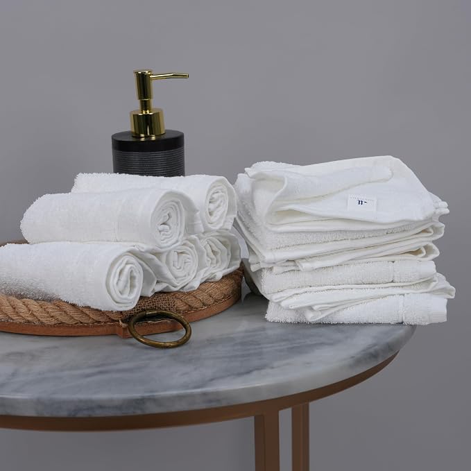 Tens Towels Pack of 12 Washcloths, 12 x 12 Inches, Lighter Weight, Quick to Dry - Image 2