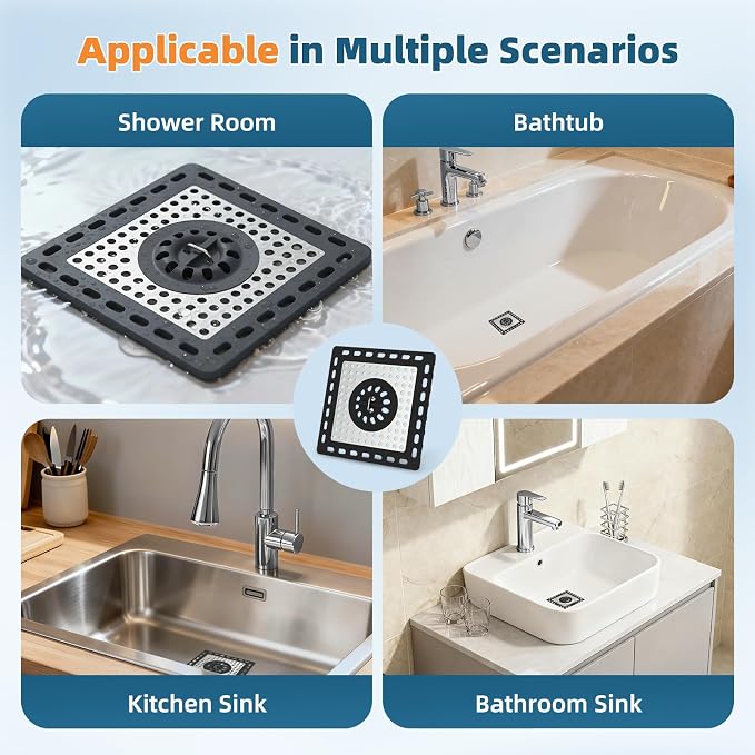 Hibbent Upgraded Shower Drain Hair Catcher, Shower Drain Cover - Image 7