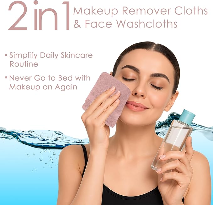 DAN RIVER 12-Pack Premium 100% Cotton Dusty Rose Face Towels – Reusable Face - Image 5