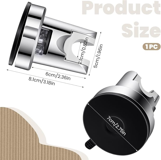 Shower Head Holder, No Drill Wall Mount Handheld Shower Wand Hose Holders - Image 3