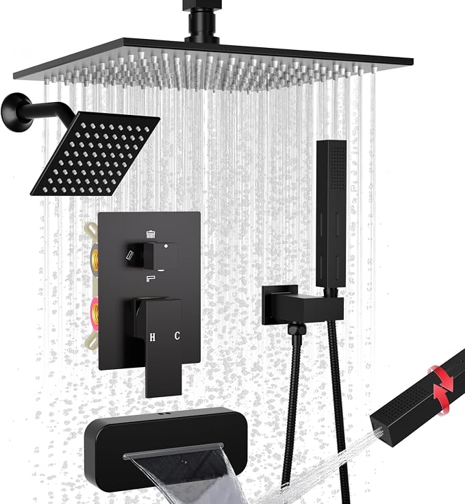 ENGA Shower System with Tub Spout, Bathtub Shower Faucet Combo Set by Enga