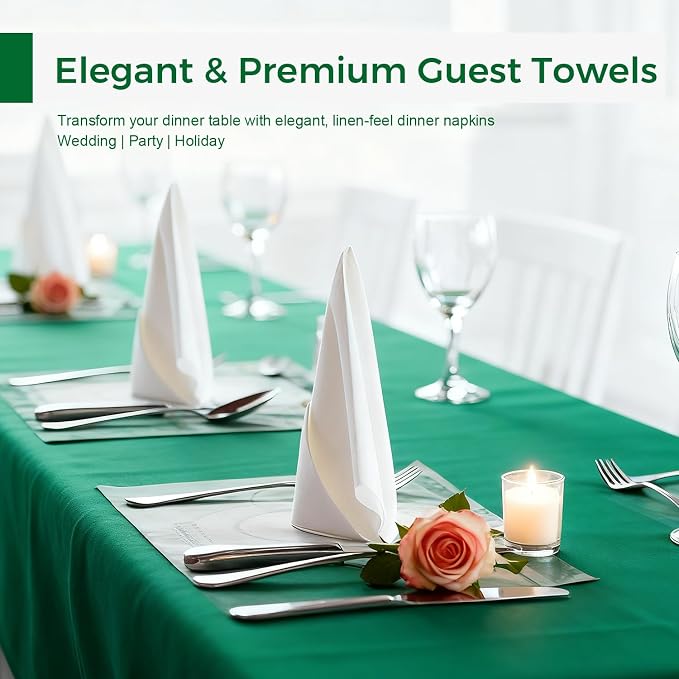 Charmount 300 Pack Disposable Paper Hand Towels Bulk, Linen-Feel Napkins Wedding - Image 5