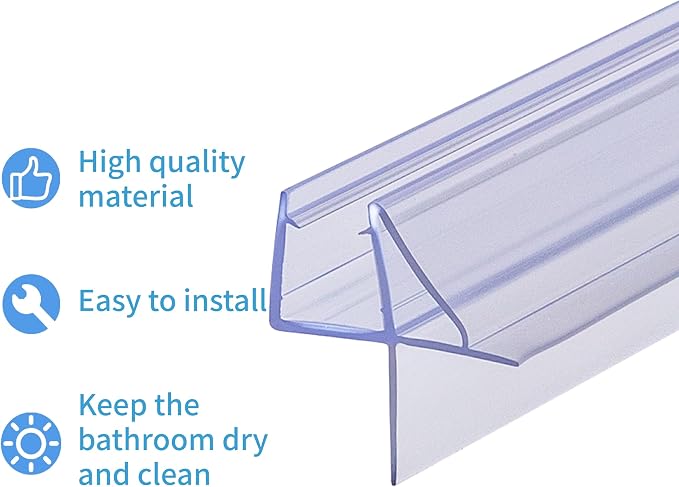 Shower Door Bottom Seal 2-Pack 1/4" x 36" Frameless Glass Shower Door Seal - Image 8