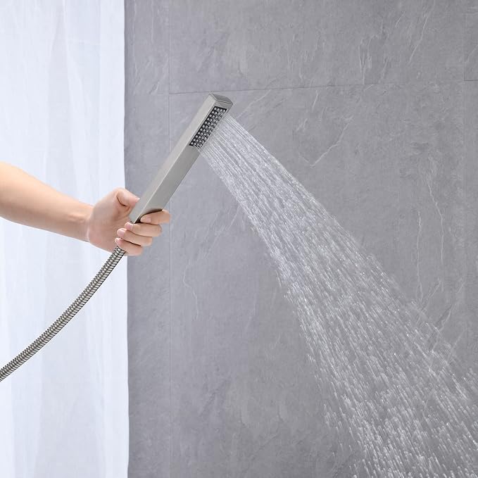 Freestanding Bathtub Faucet Tub Filler Brushed Nickel Floor Mount Bathroom - Image 6