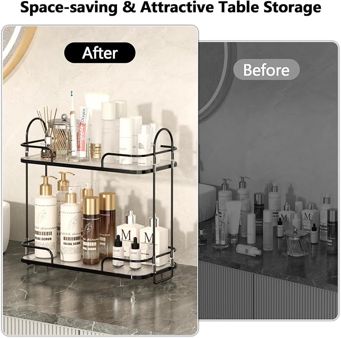 FOLLOWIN 2 Tier Bathroom Counter Organizers and Storage, Make Up Organizers - Image 2
