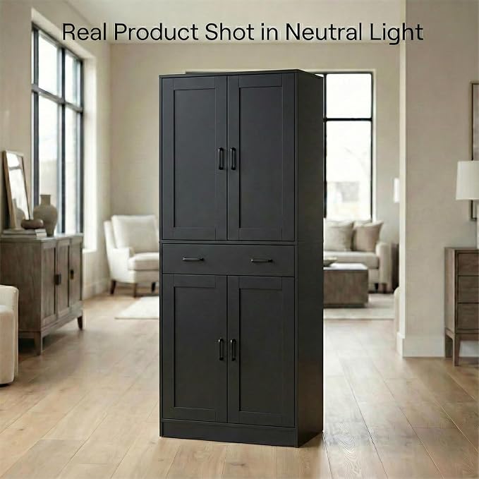 71" Tall Kitchen Pantry Cabinet, Freestanding Storage Cabinet - Image 8