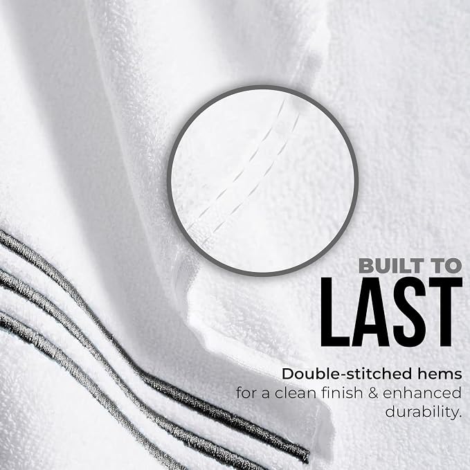 8-Piece Premium Towel Set, 2 Bath Towels, 2 Hand Towels, and 4 Wash Cloths - Image 3