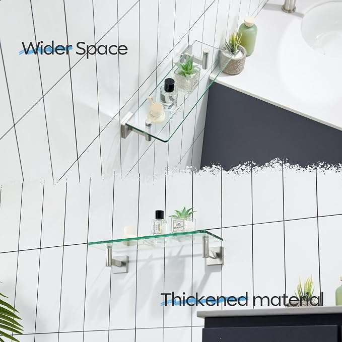 KOKOSIRI Floating Shelf Bathroom Wall Mount Shelves 16-Inch - Image 5