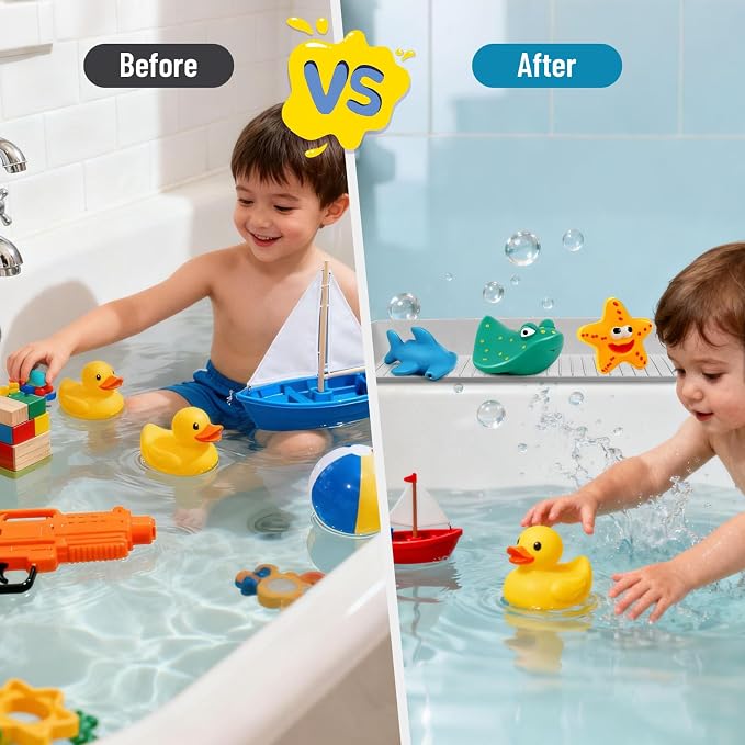 Splash Guard for Bathtub Kids, Longer Silicone Bathtub Splash Guard - Image 5