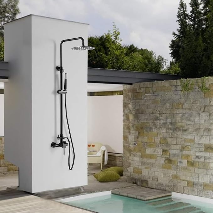 RBROHANT Outdoor Shower, Wall Mount Outdoor Shower Kit, Outside Shower Faucet - Image 9