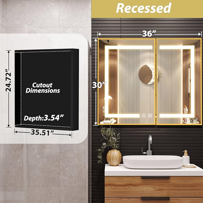 ROOMTEC Lighted Medicine Cabinet - Image 4