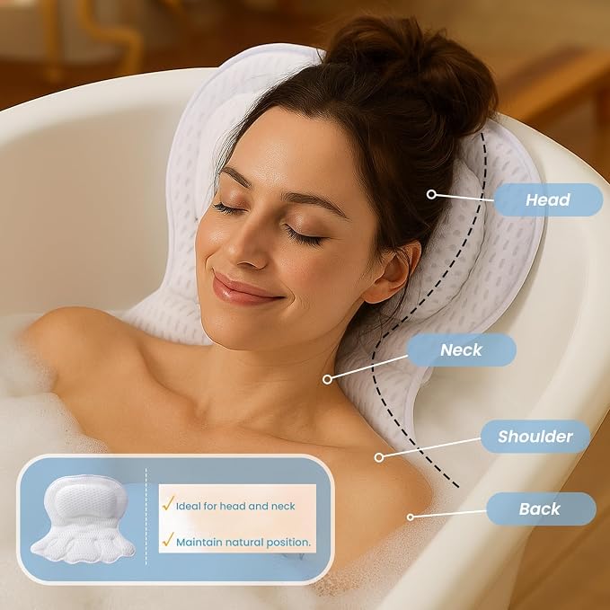 Bath Pillow for Tub | 4D Air Mesh Fabric - Image 3