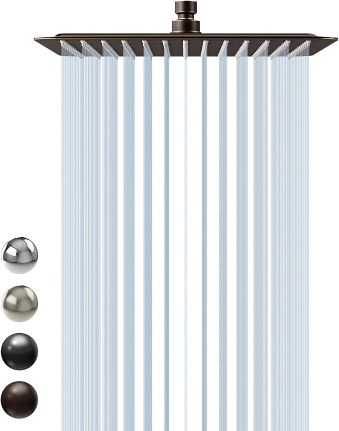 SR SUN RISE 12 Inch Brass Rain Shower Head Oil Rubbed Bronze High Pressure by SRSUNRISE
